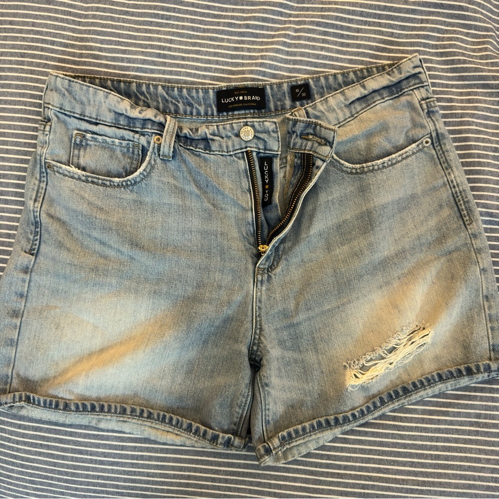 Lucky Brand Distressed Denim High Waist Jean Shorts
